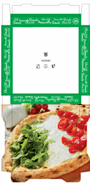 Pizzakarton 33x33x4 Franc 100 Stück in Packung / Borgioni