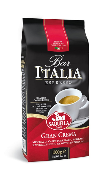 Caffe Bar Italia Espresso Gran Crema 1Kg Bohnen | Saquella