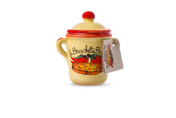 Gewürz für Bruschetta piccante 5g in handbemalter Keramik | Artigiani dei Sapori