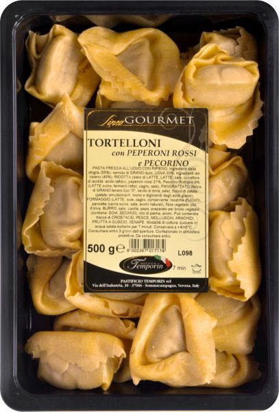 Tortelloni mit rotem Paprika u. Pecorino 500g/ Temporin