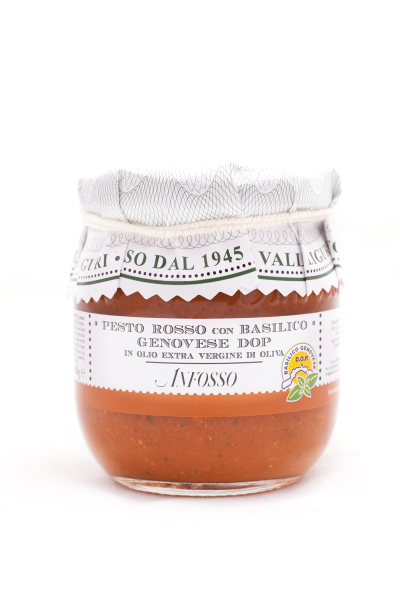 Pesto Rosso con Basilico Genovese D.O.P 180g | Anfosso