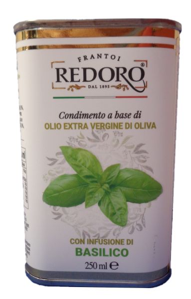 Olivenöl aromatisiert mit Basilikum in Dose 250ml | Redoro