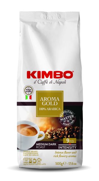 Caffe Aroma Gold 100% Arabica ganze Bohnen 500g | Kimbo