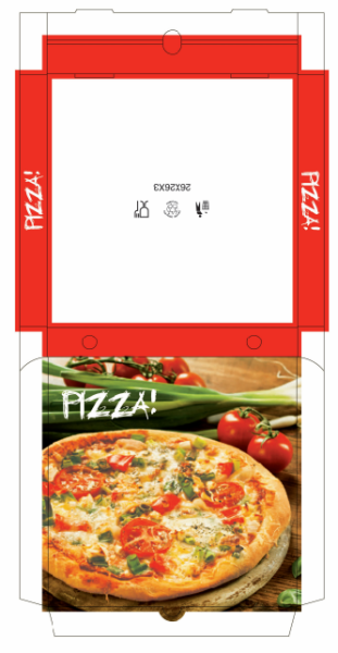 Pizzakarton 32x32x3 Amerik 100 Stück in Packung / Borgioni
