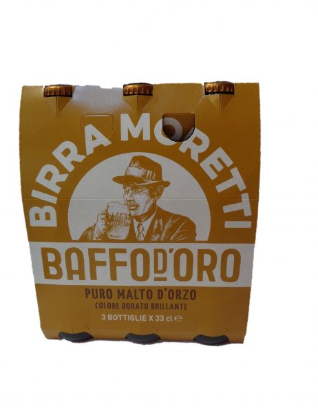 Birra Moretti Baffo d'Oro 3 x 0,33l 4,8% | Birra Moretti