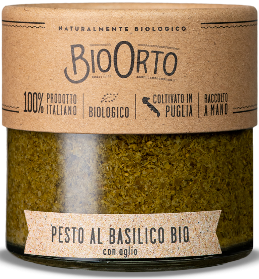Pesto mit Basilikum und Knoblauch BIO 180g | BioOrto