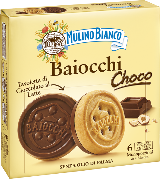 Baiocchi mit Schoko 6 Pack á 2 Kekse - 144g | Mulino Bianco