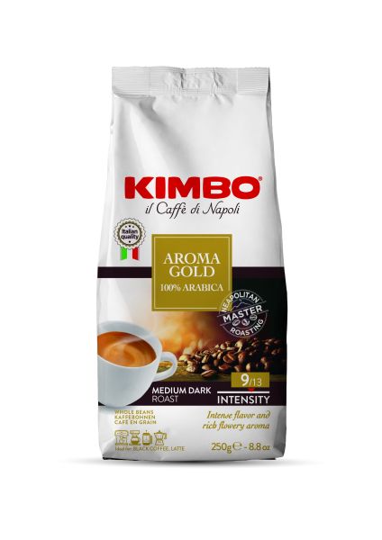Caffe Aroma Gold 100% Arabica ganze Bohnen 250g | Kimbo