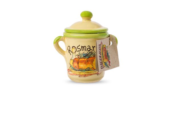 Gewürz Rosmarin 5g in handbemalter Keramik | Artigiani dei Sapori