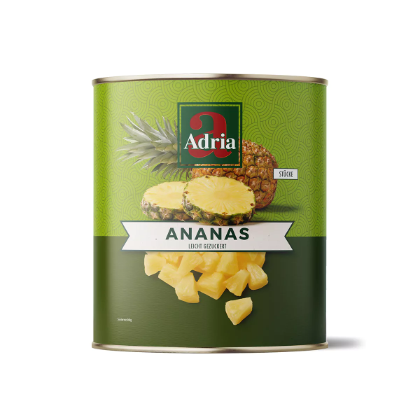 Ananas Stücke - leicht gezuckert 3035g | Adria